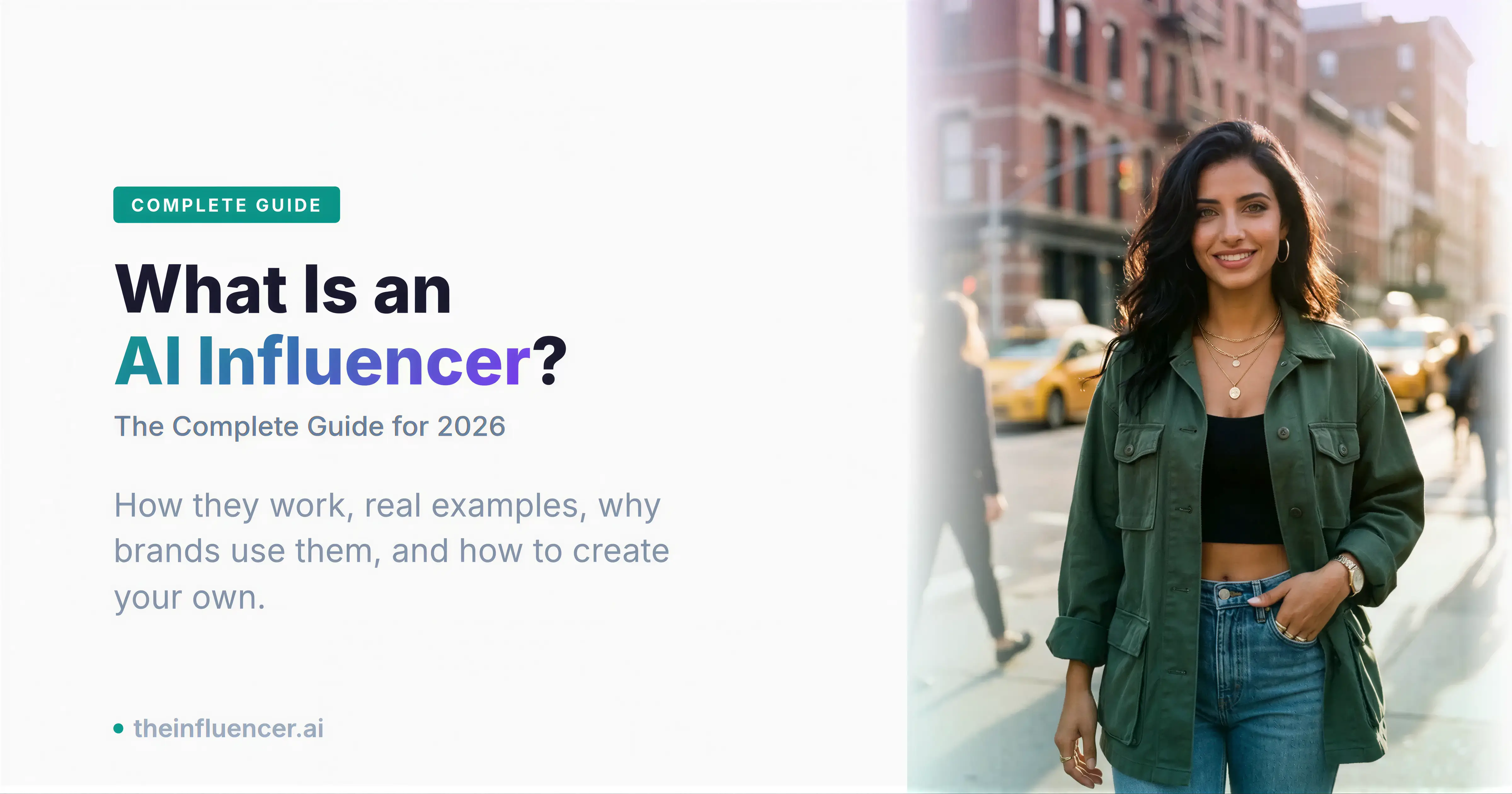 AI influencer with a consistent AI-generated face shown across multiple social posts