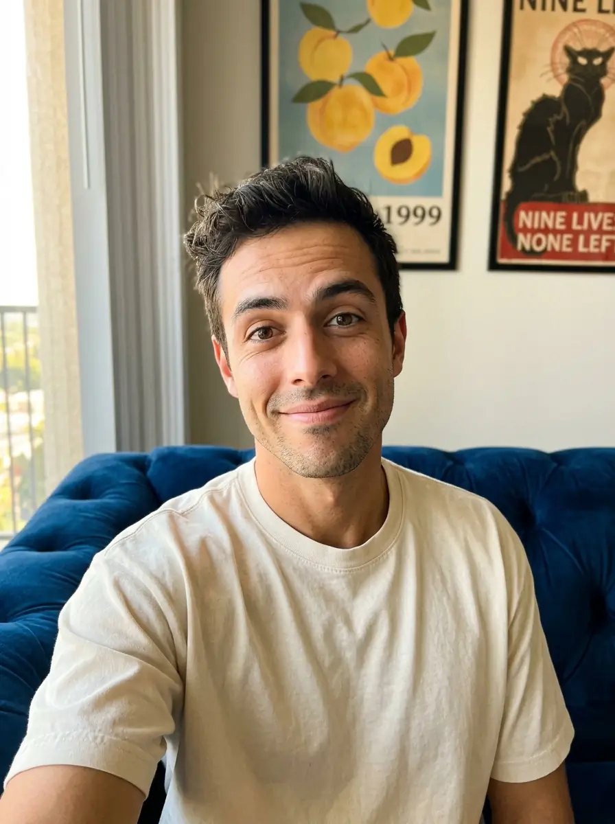 Casual selfie-style portrait of an AI influencer avatar generated from a prompt